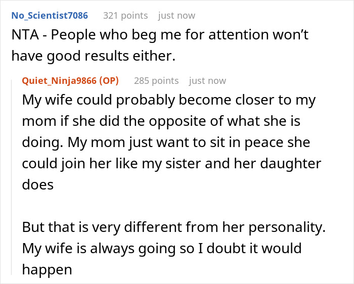 Family Drama Ensues After Wife Keeps Trying To Make MIL Like Her, Husband Tells Her She Never Will Family Drama Ensues After Wife Keeps Trying To Make MIL Like Her, Husband Tells Her She Never Will