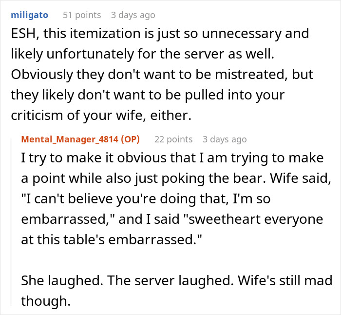 Wife Gets Reality Check After She Sees Husband Compensating Servers For Her Rudeness