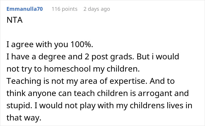 Person Makes Their Sister Cry By Quizzing Her After She Claimed She Would Homeschool Her Kid Person Makes Their Sister Cry By Quizzing Her After She Claimed She Would Homeschool Her Kid