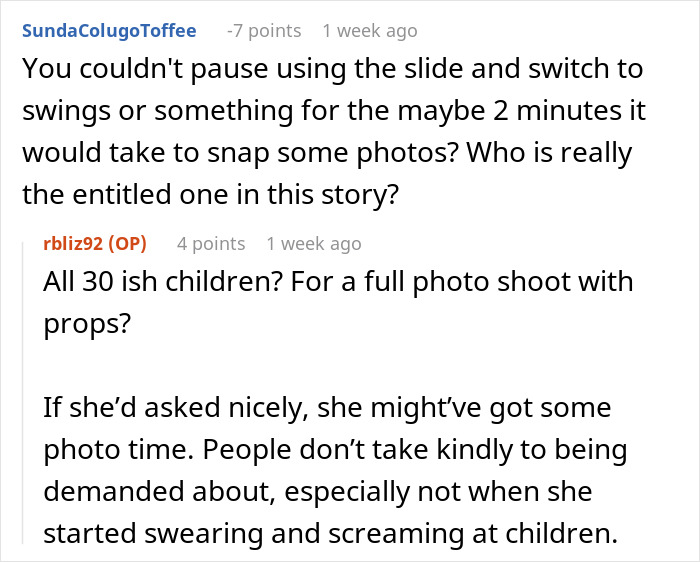 “Entitled Parent Wants To Clear A Kids’ Park To Do A Photoshoot” “Entitled Parent Wants To Clear A Kids’ Park To Do A Photoshoot”