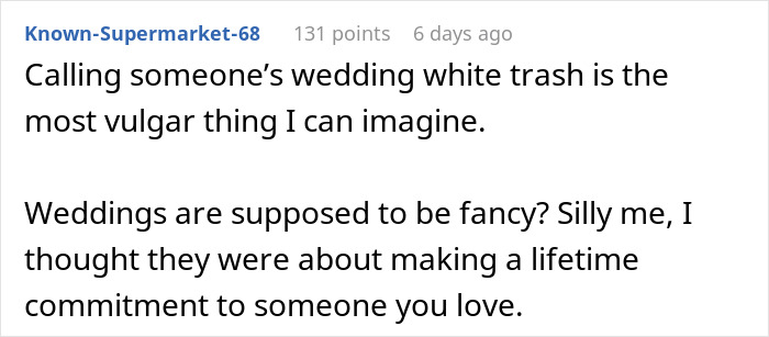 Man Blasts Coworker’s Choice Of Wedding Food, Calls It “White Trash”