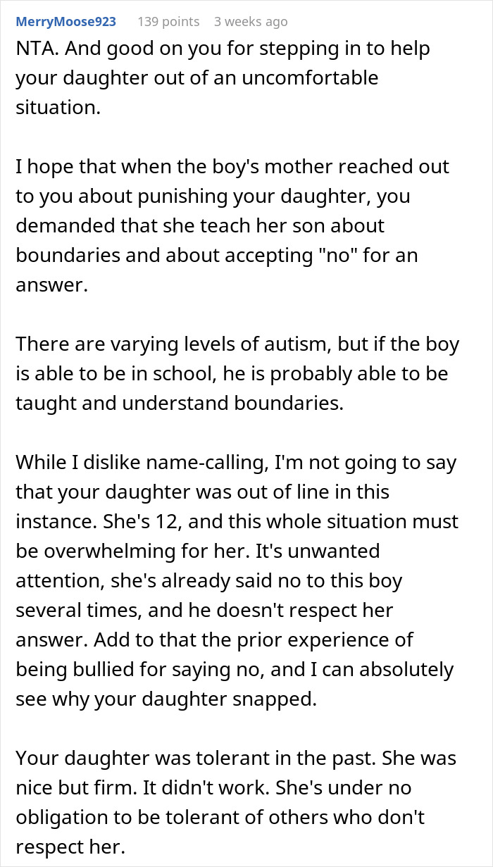 Woman Asks If She’s A Jerk For Not Punishing Her Daughter Because Of How She Rejected Another Kid Woman Asks If She’s A Jerk For Not Punishing Her Daughter Because Of How She Rejected Another Kid