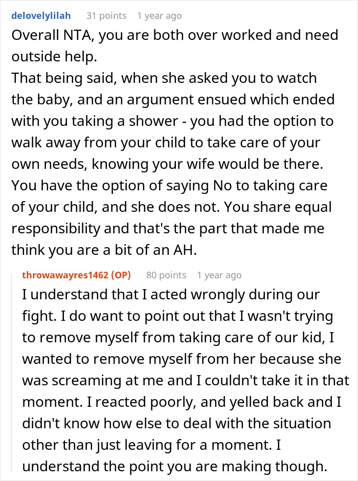 “Am I The Jerk For Not Helping My Partner With Our Newborn?” “Am I The Jerk For Not Helping My Partner With Our Newborn?”