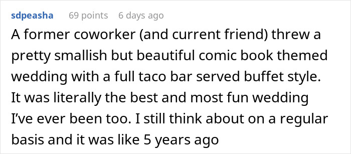 Man Blasts Coworker’s Choice Of Wedding Food, Calls It “White Trash”