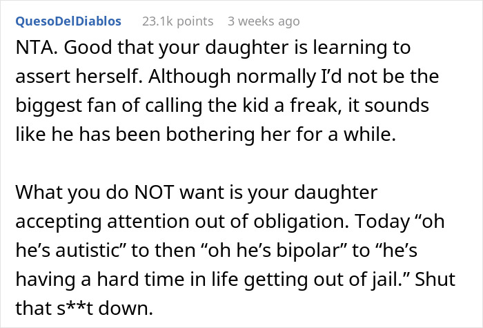 Woman Asks If She’s A Jerk For Not Punishing Her Daughter Because Of How She Rejected Another Kid Woman Asks If She’s A Jerk For Not Punishing Her Daughter Because Of How She Rejected Another Kid