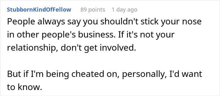 Guy Tells Wife About Her Husband’s Affair Because It Was Interrupting His Sleep Guy Tells Wife About Her Husband’s Affair Because It Was Interrupting His Sleep