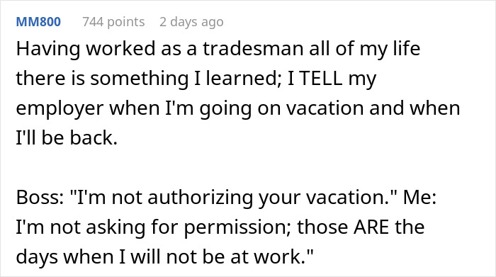 Person Quits On The Spot After Boss Changes Their Mind About Their Weekend Off Person Quits On The Spot After Boss Changes Their Mind About Their Weekend Off