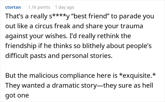 Person Complies With Friend Begging Them To Share Their Traumatic Childhood Story, Ruins The Party