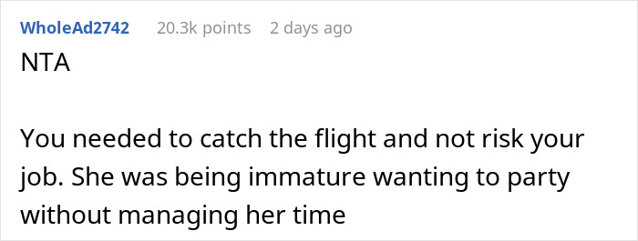 Husband Tells Wife They Need To Leave The Party To Catch A Flight But Gets Ignored, Leaves Alone Husband Tells Wife They Need To Leave The Party To Catch A Flight But Gets Ignored, Leaves Alone