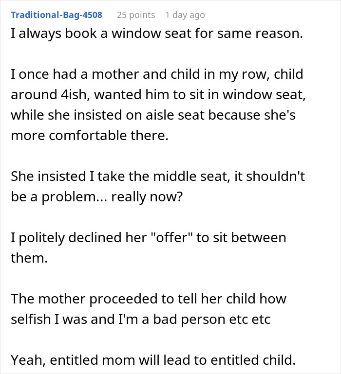 Entitled Mom Is Put In Her Place After Demanding A Window Seat For Her Son