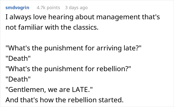 Dream Employee Turns Sour After New Manager Puts In Strict Lateness Rules, Makes Them Regret It Dream Employee Turns Sour After New Manager Puts In Strict Lateness Rules, Makes Them Regret It