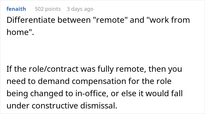 Worker Given 90 Days To Return To Office Or Be Terminated, Refuses To Go Down Without A Fight Worker Given 90 Days To Return To Office Or Be Terminated, Refuses To Go Down Without A Fight