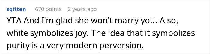 “[Am I The Jerk] For Convincing My Girlfriend Not To Wear A White Dress On Our Wedding Day?”