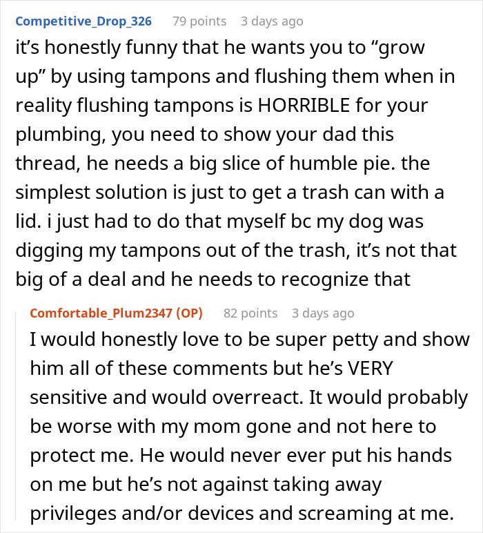 Teen Snaps At Dad After He Mansplained How She Should Handle Her Period Teen Snaps At Dad After He Mansplained How She Should Handle Her Period
