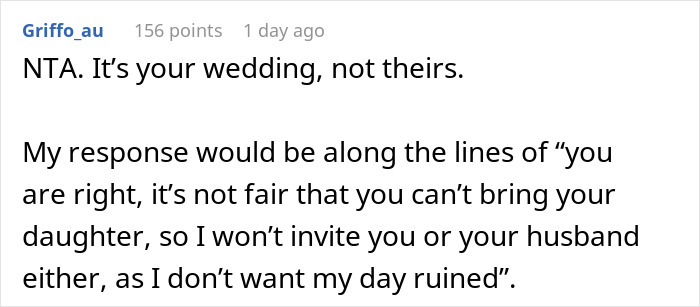 Mom Fuming As Her 12 Y.O. Daughter Isn't Invited To Wedding After Ruining Another One Before Mom Fuming As Her 12 Y.O. Daughter Isn't Invited To Wedding After Ruining Another One Before