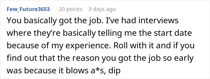 Woman Gets A Job And Can Start Monday Immediately After An Hour-Long Interview With No Questions