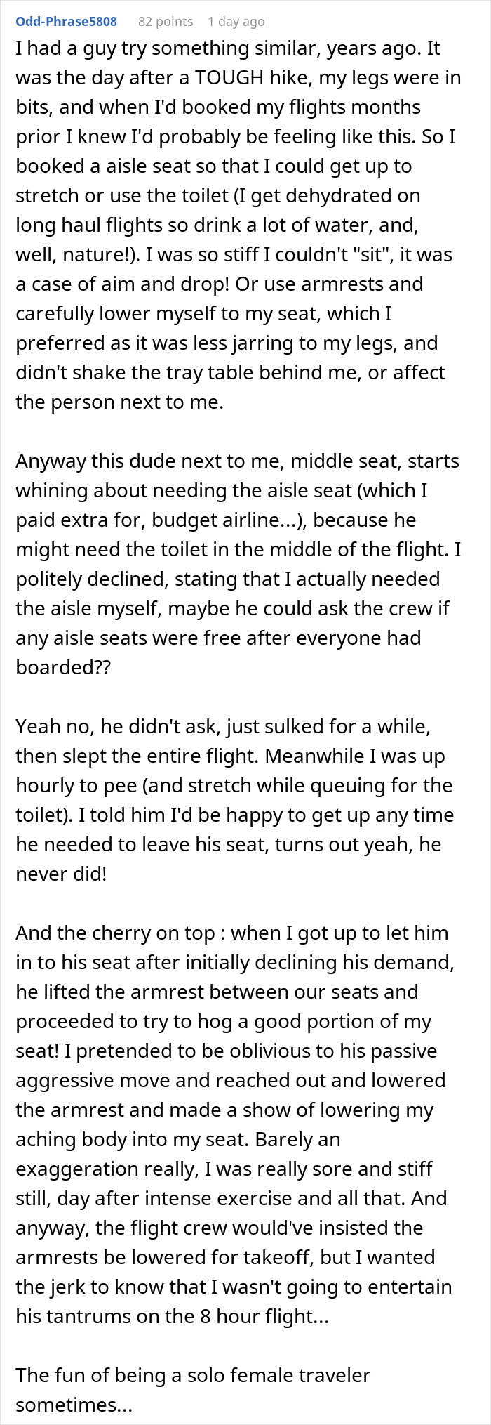 Plane Passenger Is Shut Down By Woman Who Wouldn’t Switch Seats With Him On An 11-Hour Flight