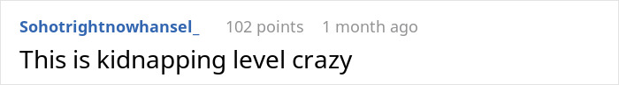 Screenshot of an online comment discussing family demands for a woman to give her baby to her sister. Screenshot of an online comment discussing family demands for a woman to give her baby to her sister.