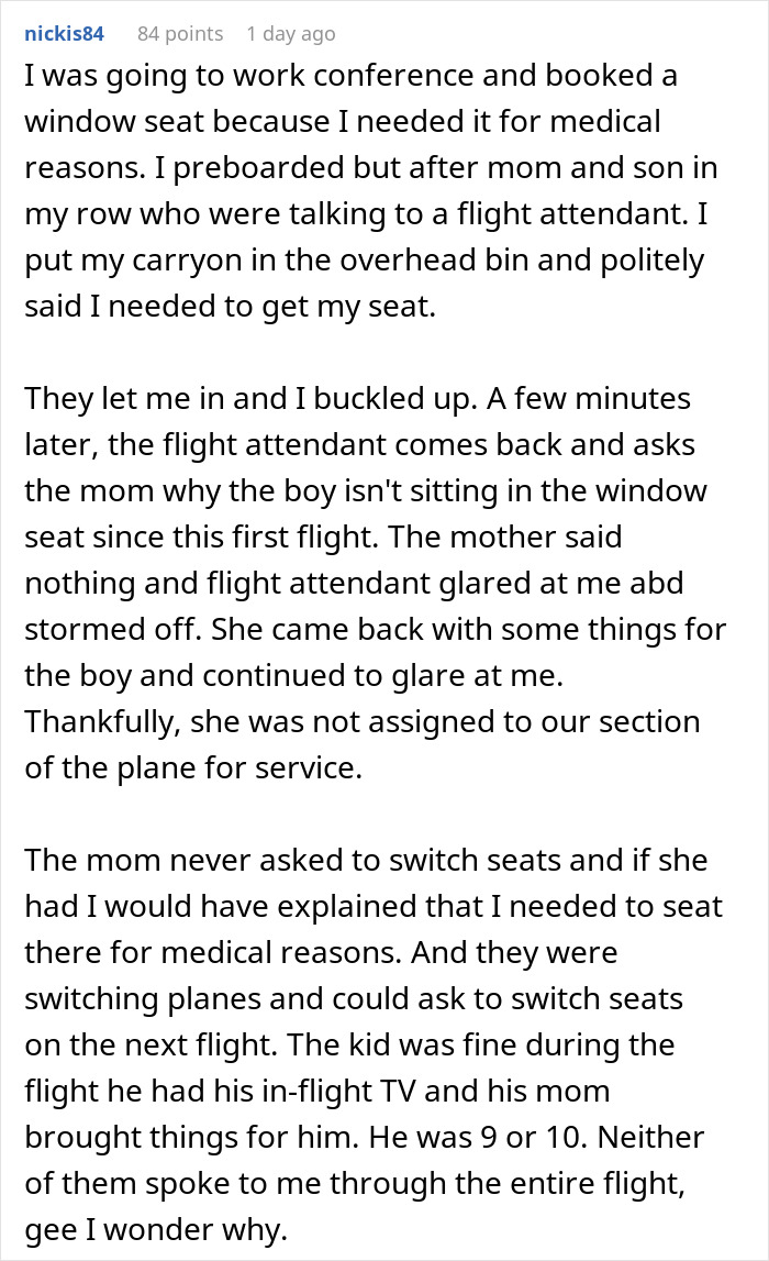 Entitled Mom Is Put In Her Place After Demanding A Window Seat For Her Son Entitled Mom Is Put In Her Place After Demanding A Window Seat For Her Son