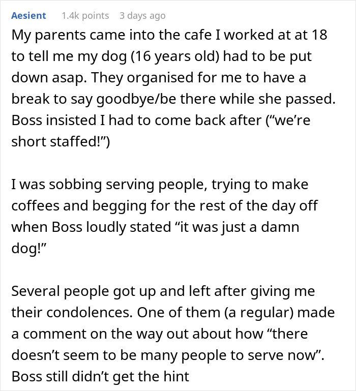 Jerk Boss Denies Teen A Day Off After Her Best Friend Died, So She Maliciously Complies Jerk Boss Denies Teen A Day Off After Her Best Friend Died, So She Maliciously Complies