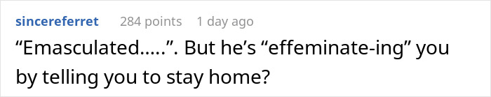 Pregnant Woman Gives Spouse A Wake-Up Call Over His Idea Of Her Being A Stay-At-Home Mom Pregnant Woman Gives Spouse A Wake-Up Call Over His Idea Of Her Being A Stay-At-Home Mom