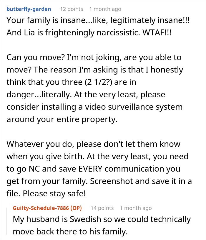 Online discussion about family demands woman gives her baby to her sister and concerns for her safety and wellbeing. Online discussion about family demands woman gives her baby to her sister and concerns for her safety and wellbeing.