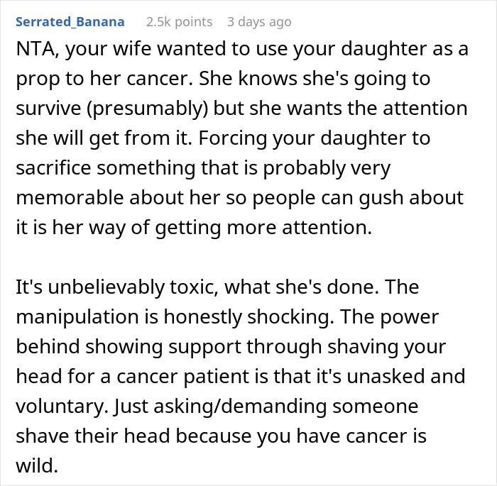 “Not Sure If I Can Move Past This”: Dad Furious After Wife Pressures Daughter To Shave Her Head