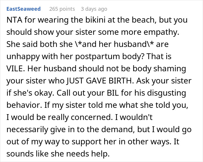 Woman Demands Sister Cover Up Her Bikini, Throws A Fit When She Refuses