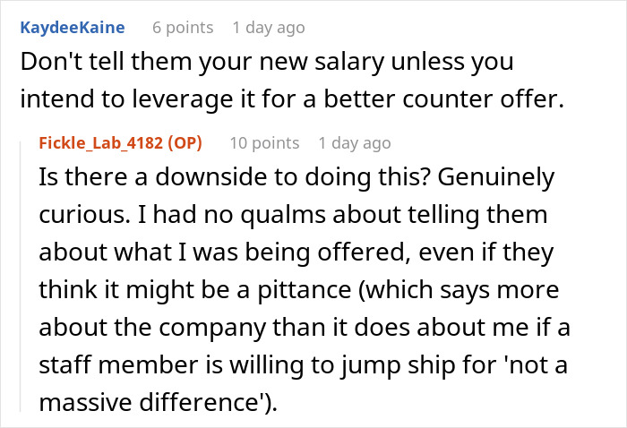 "5k? Not A Massive Difference, Then”: Boss Shames Worker For Quitting, Doesn’t Give Counteroffer "5k? Not A Massive Difference, Then”: Boss Shames Worker For Quitting, Doesn’t Give Counteroffer