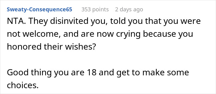 Teen Called A “Selfish Brat” For Exposing Why Dad And Stepmom Excluded Her From Wedding Teen Called A “Selfish Brat” For Exposing Why Dad And Stepmom Excluded Her From Wedding