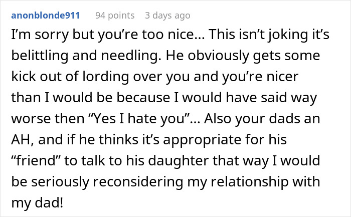 Father's Friend Infantilizes His Daughter Until She Finally Snaps Father's Friend Infantilizes His Daughter Until She Finally Snaps