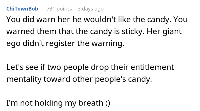 Mom Demands Stranger Share Her Candy With Her Kid, Regrets It After The Kid's Face Goes Red