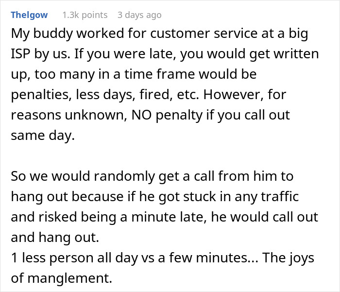 Dream Employee Turns Sour After New Manager Puts In Strict Lateness Rules, Makes Them Regret It Dream Employee Turns Sour After New Manager Puts In Strict Lateness Rules, Makes Them Regret It
