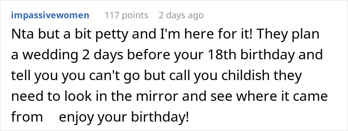 Teen Called A “Selfish Brat” For Exposing Why Dad And Stepmom Excluded Her From Wedding Teen Called A “Selfish Brat” For Exposing Why Dad And Stepmom Excluded Her From Wedding