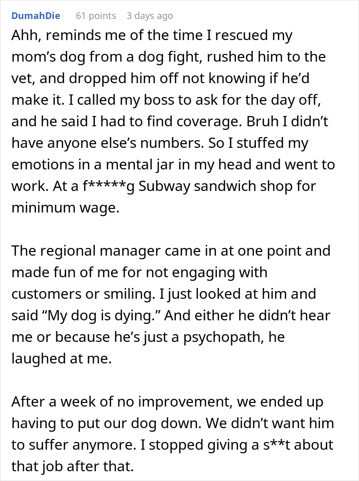 Jerk Boss Denies Teen A Day Off After Her Best Friend Died, So She Maliciously Complies Jerk Boss Denies Teen A Day Off After Her Best Friend Died, So She Maliciously Complies