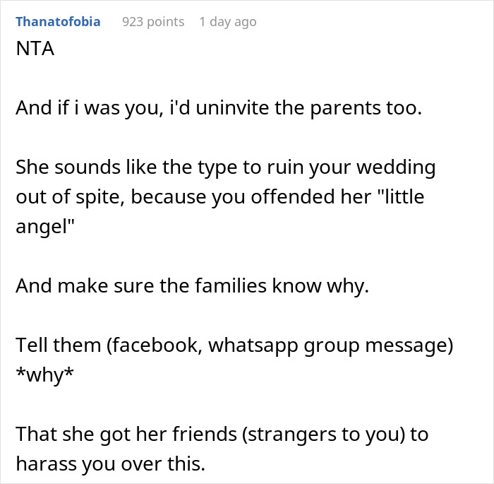 Mom Fuming As Her 12 Y.O. Daughter Isn't Invited To Wedding After Ruining Another One Before Mom Fuming As Her 12 Y.O. Daughter Isn't Invited To Wedding After Ruining Another One Before