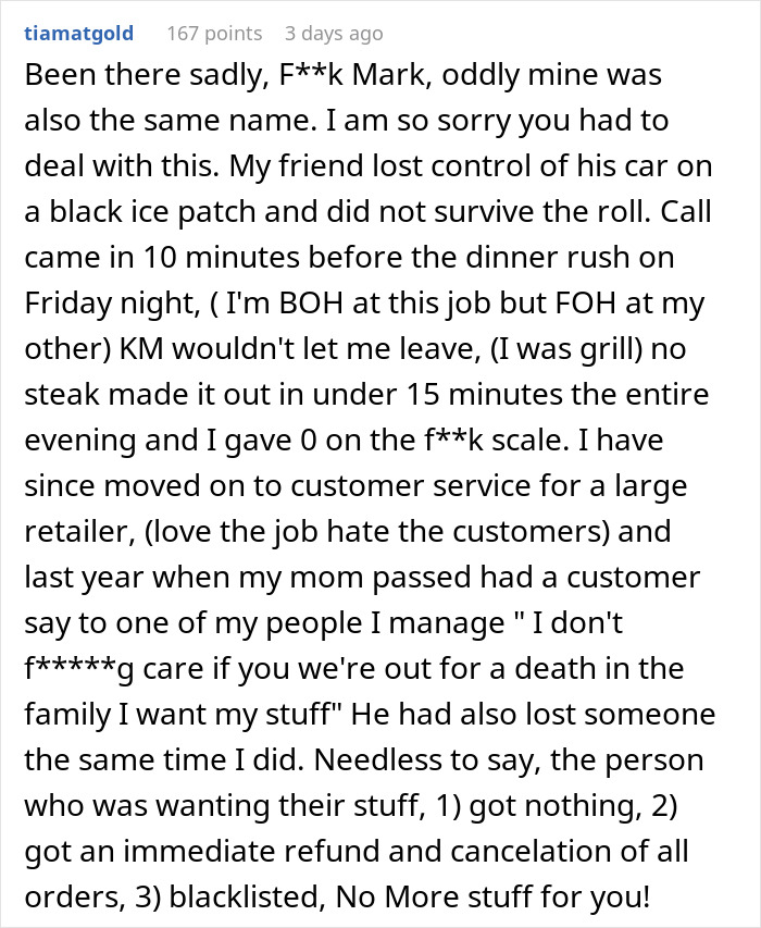 Jerk Boss Denies Teen A Day Off After Her Best Friend Died, So She Maliciously Complies Jerk Boss Denies Teen A Day Off After Her Best Friend Died, So She Maliciously Complies