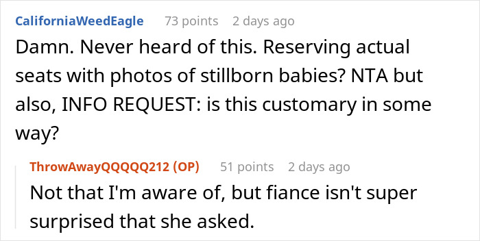 Bride Refuses To Reserve Seats For MIL’s Miscarried And Stillborn Children At Her Wedding