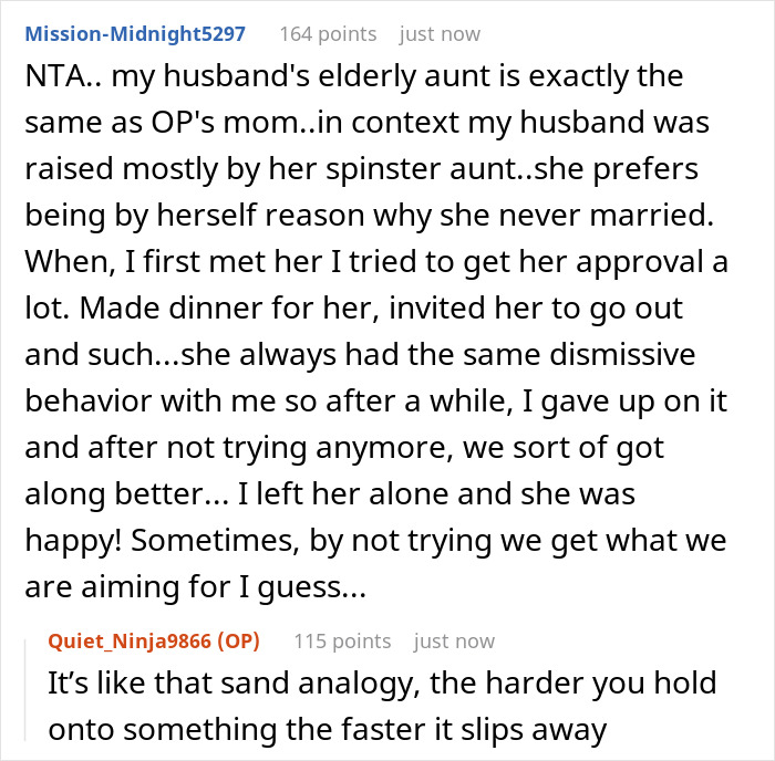 Family Drama Ensues After Wife Keeps Trying To Make MIL Like Her, Husband Tells Her She Never Will Family Drama Ensues After Wife Keeps Trying To Make MIL Like Her, Husband Tells Her She Never Will
