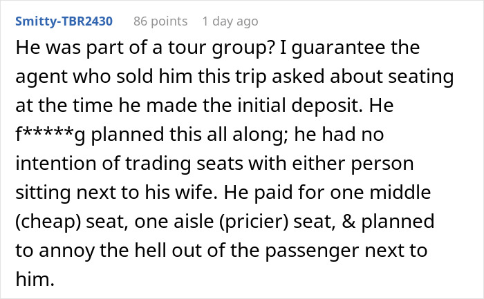 Plane Passenger Is Shut Down By Woman Who Wouldn’t Switch Seats With Him On An 11-Hour Flight Plane Passenger Is Shut Down By Woman Who Wouldn’t Switch Seats With Him On An 11-Hour Flight