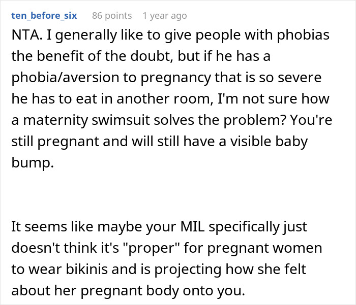 MIL Starts Drama Over Pregnant Woman Wearing A Bikini As It’s Making Her Husband Nauseous