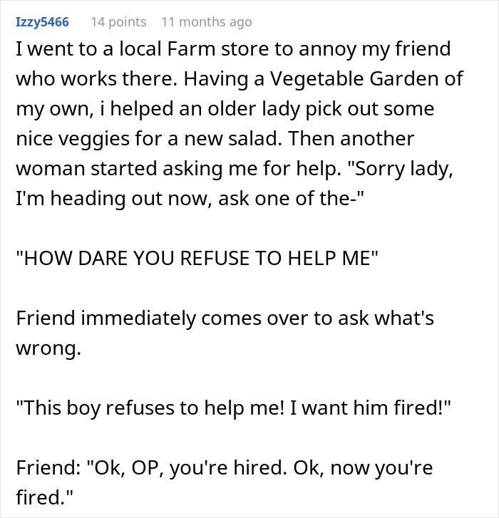 Karen Feels Humiliated Because A Customer Who She Mistook For An Employee Refused To Apologize