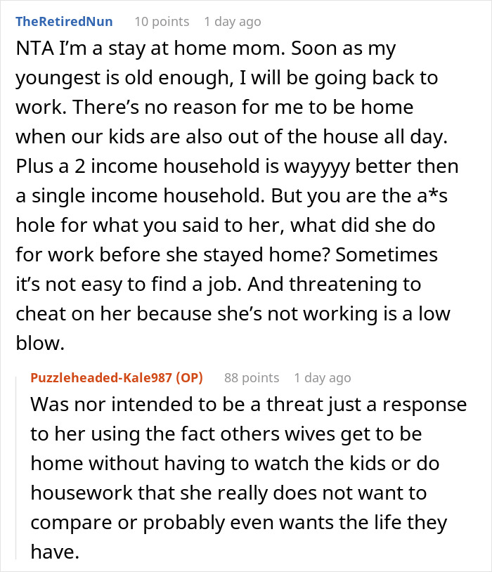 Woman Livid Her Husband Won’t Let Her Be A Stay-At-Home Wife Even Though She Has Zero Reason To