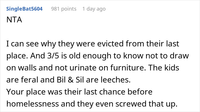 Woman Can't Stand Her BIL's Family Destroying Her Home, Kicks Them Out And Makes Them Homeless Woman Can't Stand Her BIL's Family Destroying Her Home, Kicks Them Out And Makes Them Homeless
