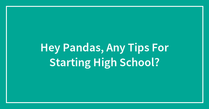 Hey Pandas, Any Tips For Starting High School? (Closed)