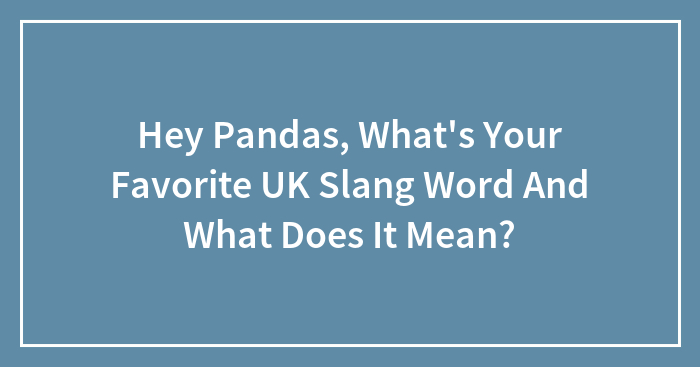 Hey Pandas, What’s Your Favorite UK Slang Word And What Does It Mean? (Closed)