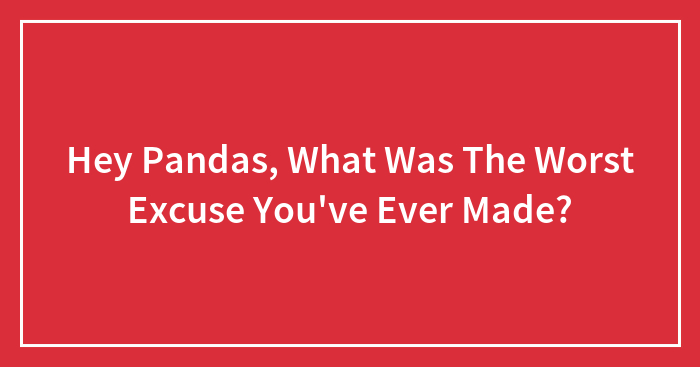 Hey Pandas, What Was The Worst Excuse You’ve Ever Made? (Closed)