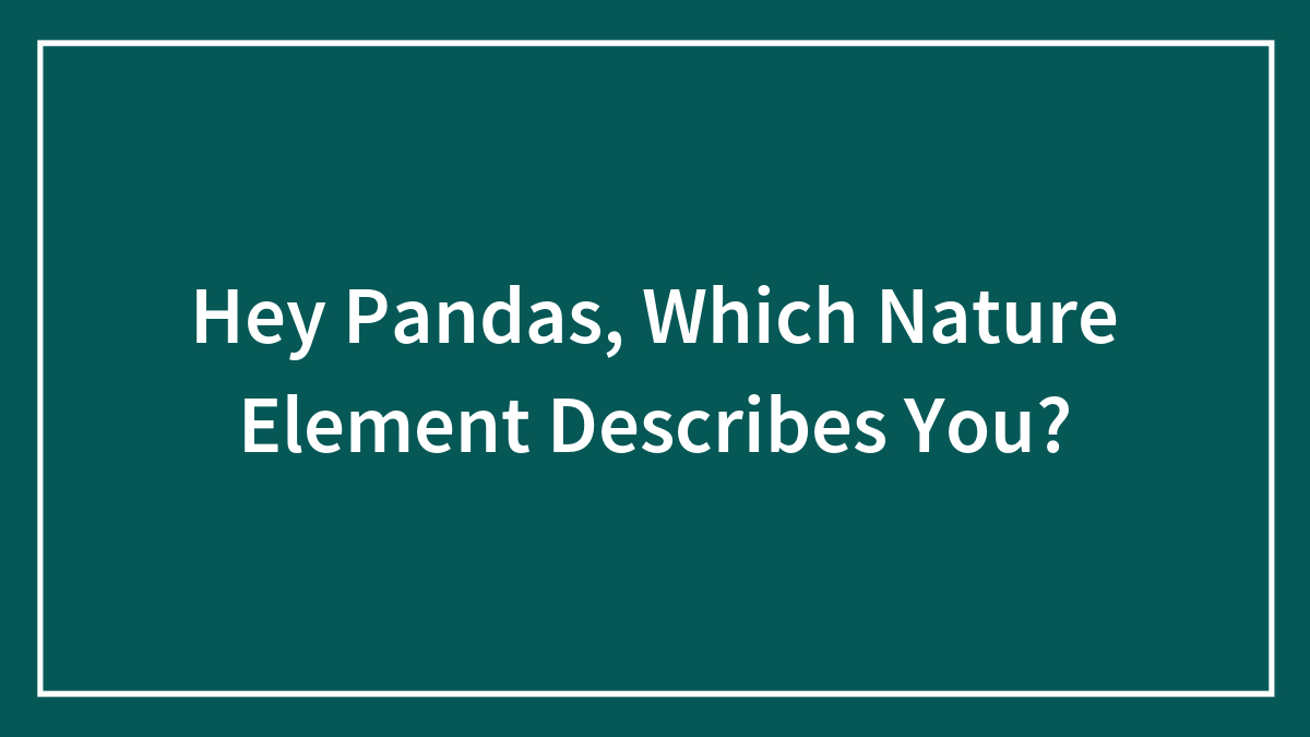 Hey Pandas, Which Nature Element Describes You?