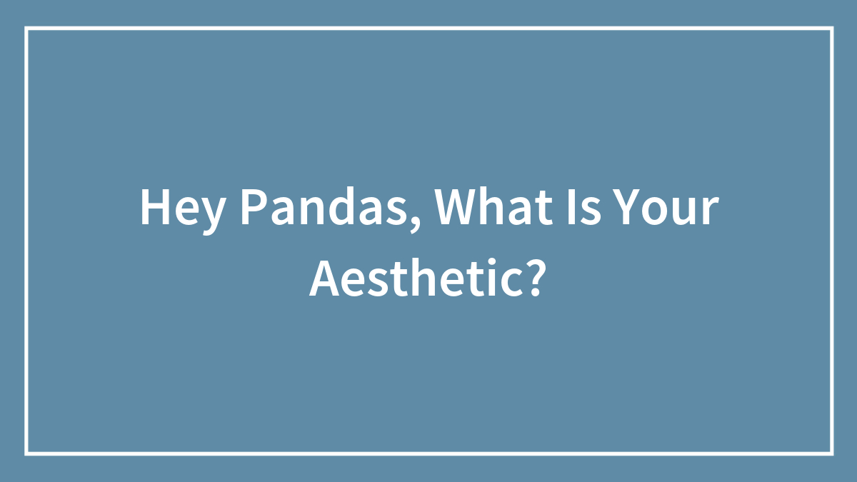 Hey Pandas, What Is Your Aesthetic? (Closed)