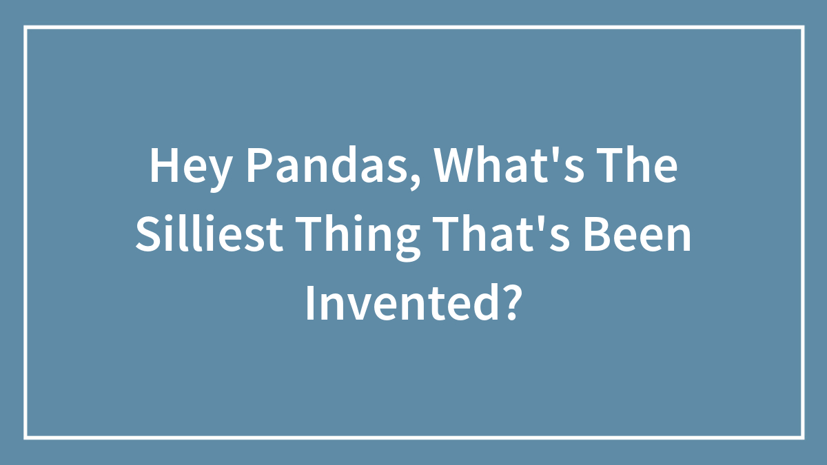 Hey Pandas, What’s The Silliest Thing That’s Been Invented? (Closed)